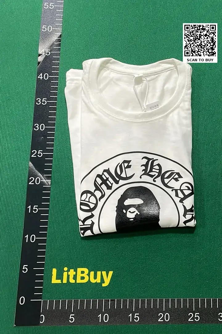  🔥BAPE跨境外贸短袖十字架小猴子梵文印花潮宽松纯棉圆领男女T恤 – QC photos preview | CnFans  | 7520041075