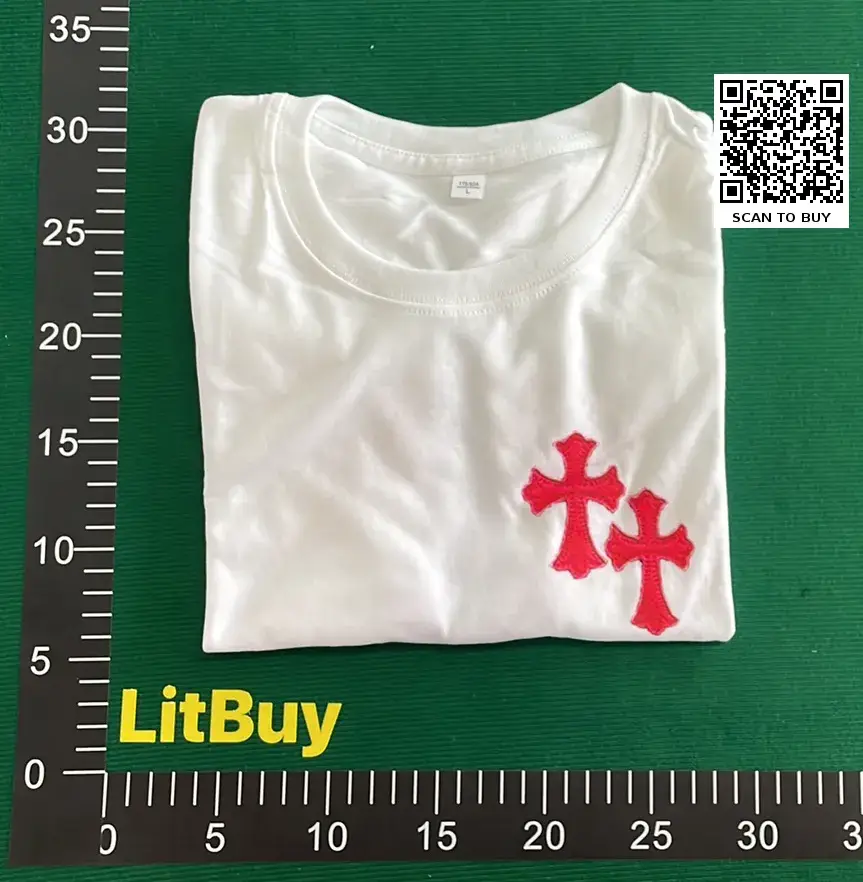 十字架刺绣短袖T恤  in the Best OopBuy Spreadsheet QC photos