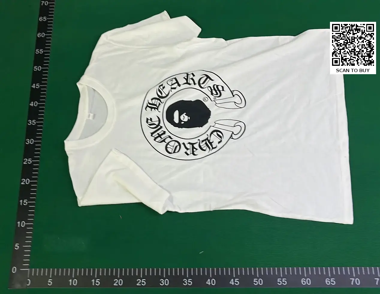  🔥BAPE跨境外贸短袖十字架小猴子梵文印花潮宽松纯棉圆领男女T恤 – QC photos preview | CnFans  | 7520041075