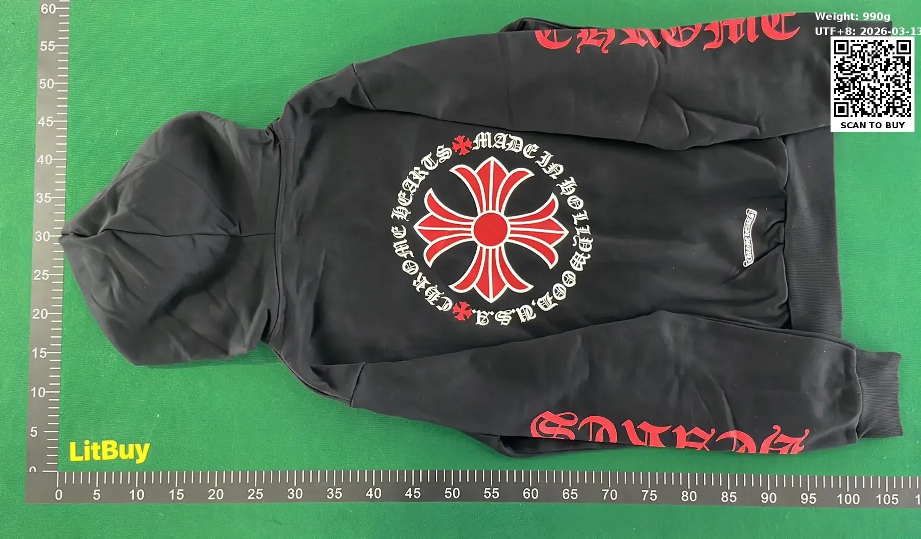 1:1 Batch ChroHearts hoodie  in the Best OopBuy Spreadsheet QC photos