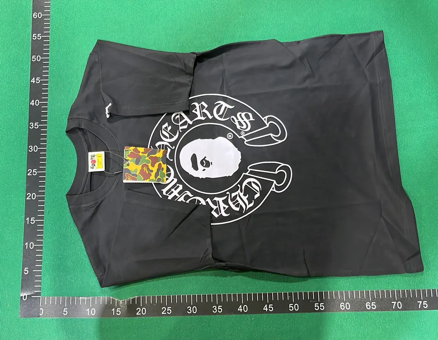  🔥BAPE跨境外贸短袖十字架小猴子梵文印花潮宽松纯棉圆领男女T恤 – QC photos preview | CnFans  | 7520041075