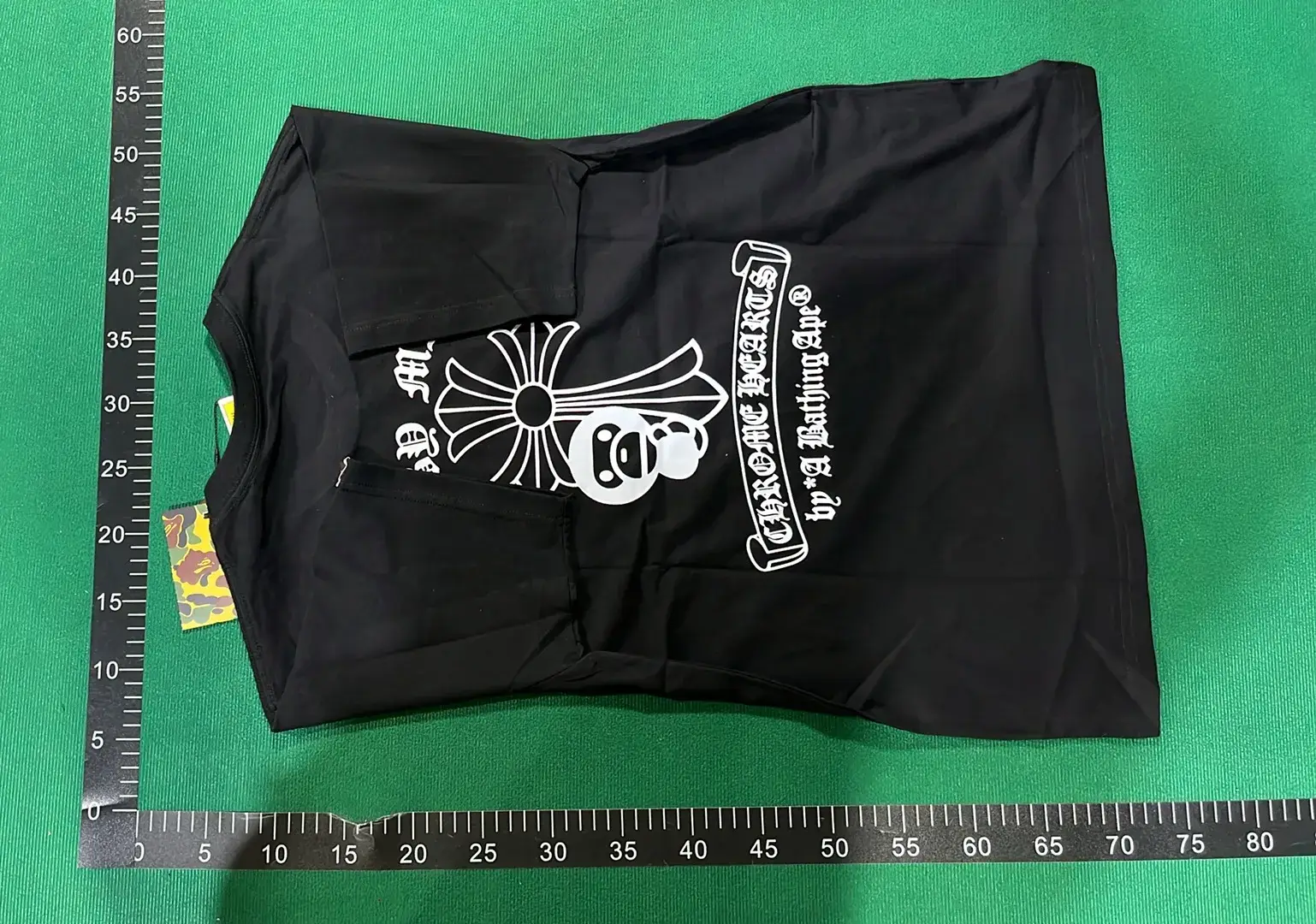  🔥BAPE跨境外贸短袖十字架小猴子梵文印花潮宽松纯棉圆领男女T恤 – QC photos preview | CnFans  | 7520041075