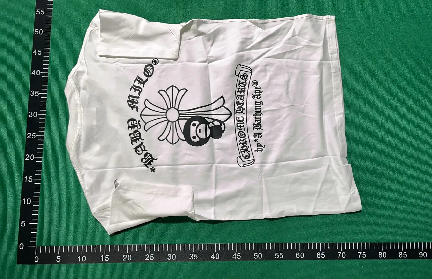  🔥BAPE跨境外贸短袖十字架小猴子梵文印花潮宽松纯棉圆领男女T恤 – QC photos preview | CnFans  | 7520041075